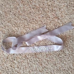 light grey beaded ribbon accessory